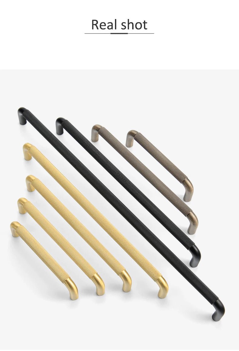 Gold Brass T-Bar Pull – Diamond Pattern Finish