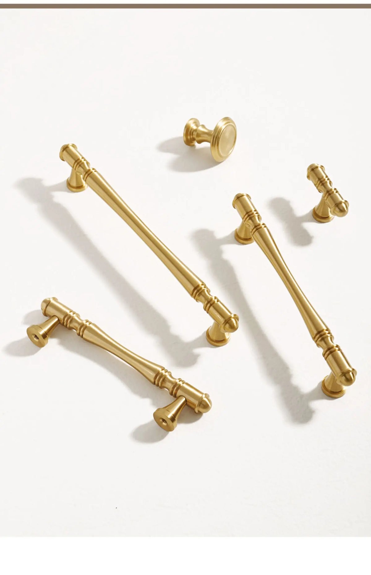 Gold Cabinet Handles – Solid Brass Knobs – 3.78"-6.3"
