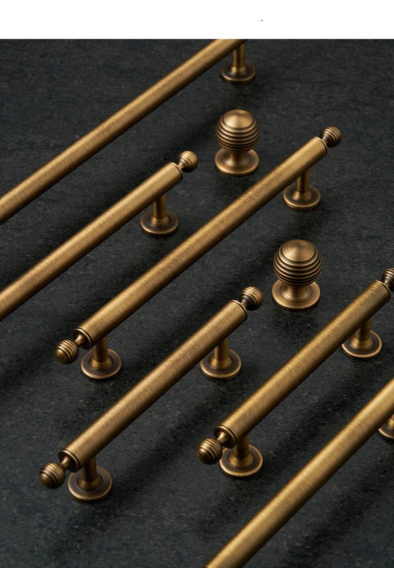 Vintage Bronze Solid Brass Cabinet Knobs – 6.3 Inch Round Pulls