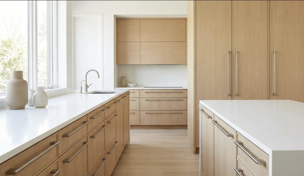 Plate Prestige brass long cabinet pulls