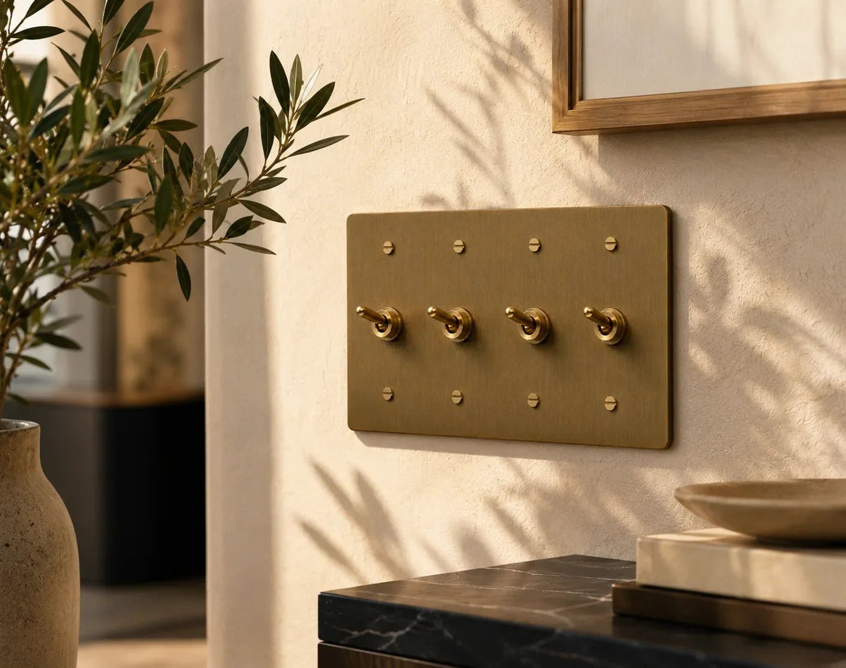 Brass toggle light switch