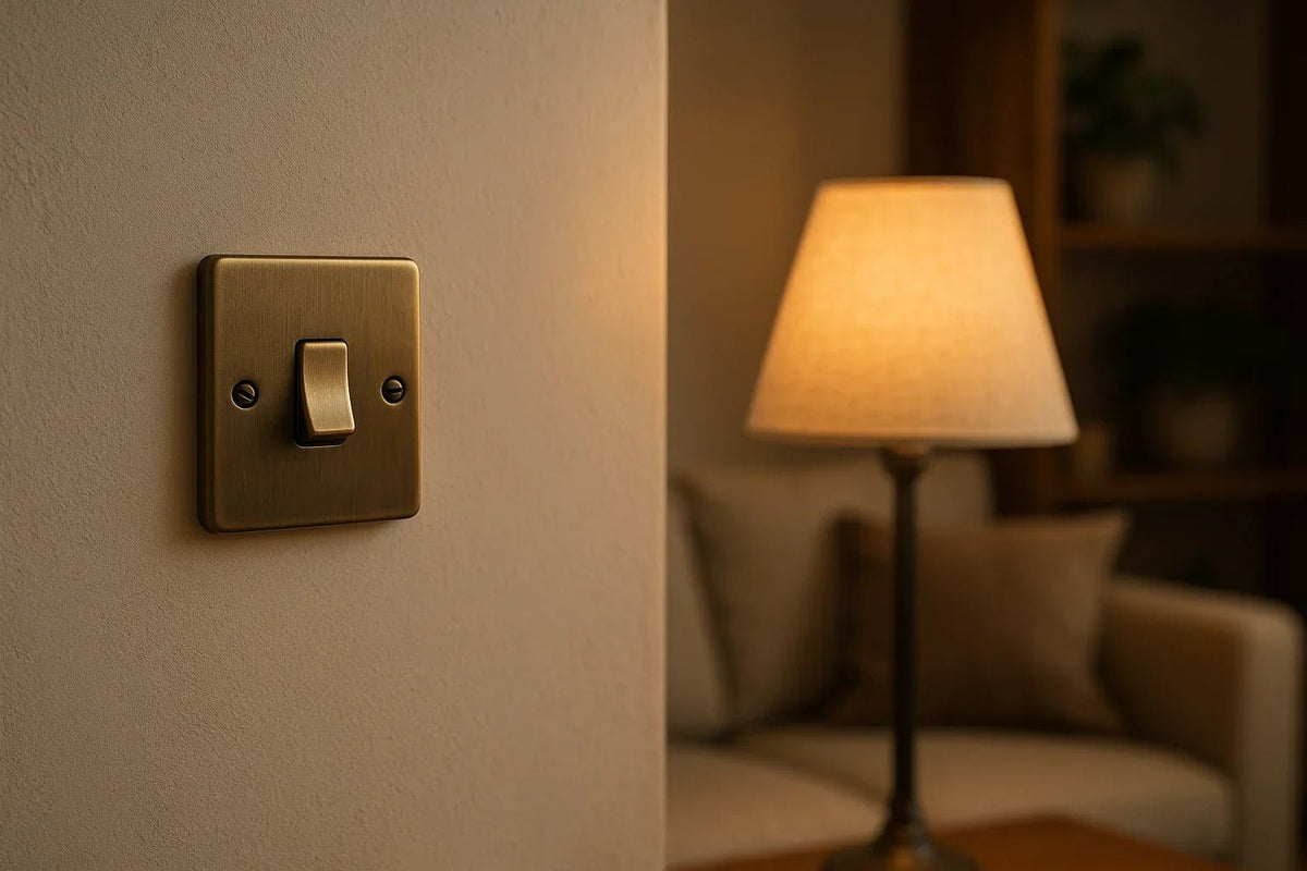 Blog post image: Antique Brass Light Switches: When to Use Them and How to Style