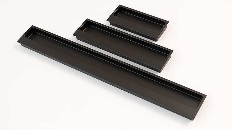 15.75" Hidden Door Handle – Black Cabinet Pull  