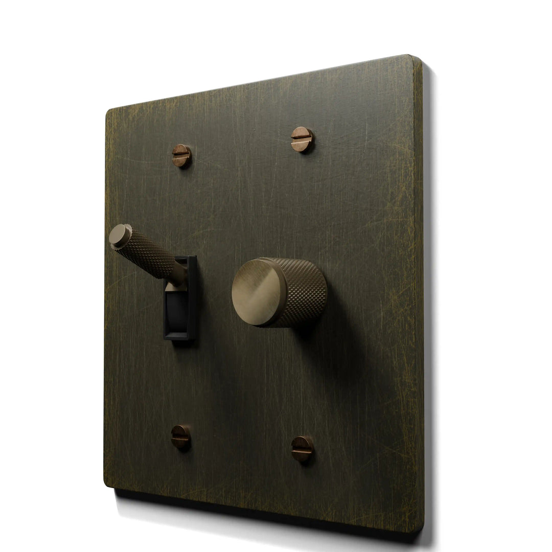 Brass Toggle & Dimmer Combo Switch Plate