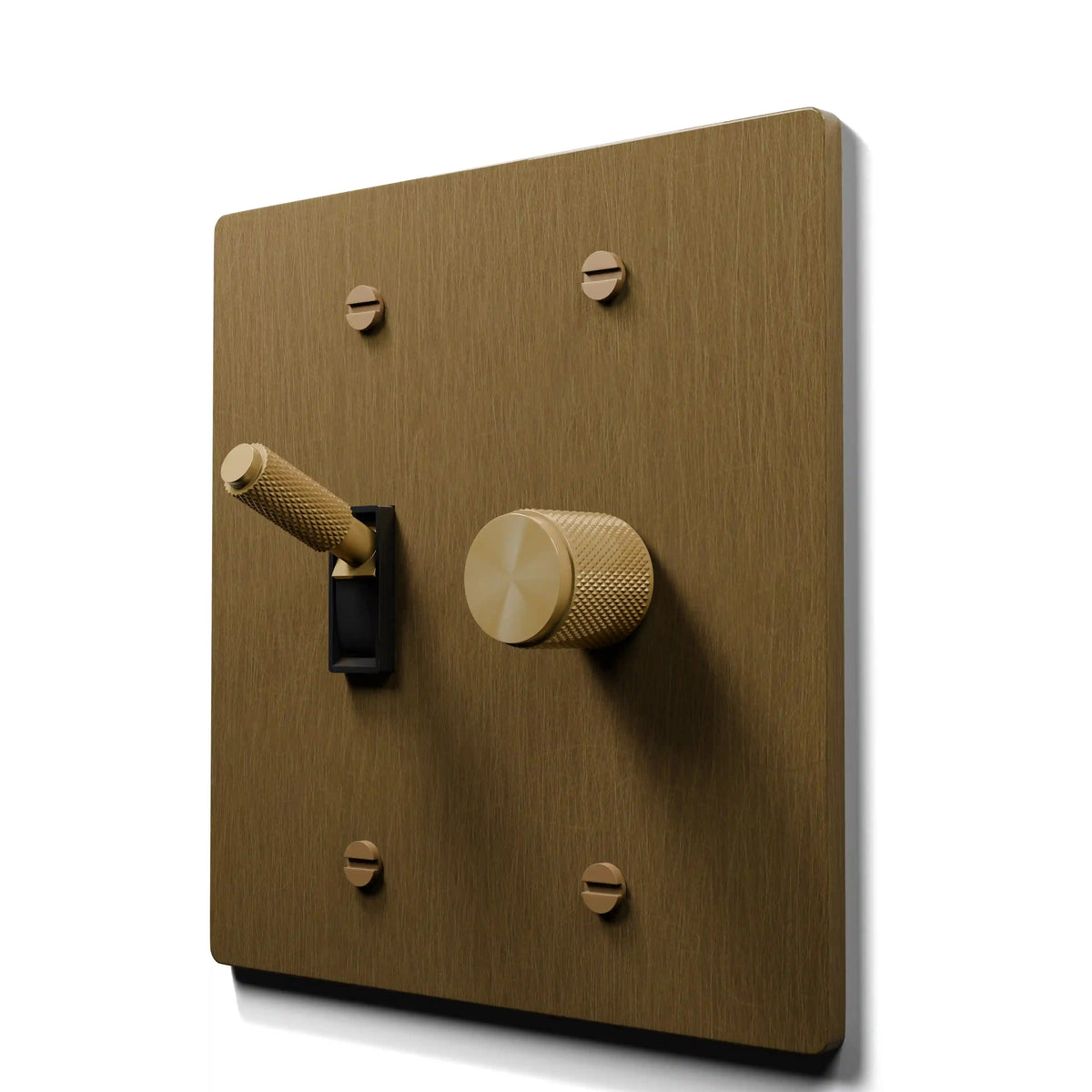 Brass Toggle & Dimmer Combo Switch Plate