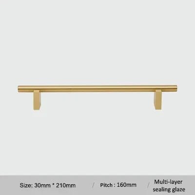 Elegant Gold T-Bar Handle - Brass Cabinet Pull
