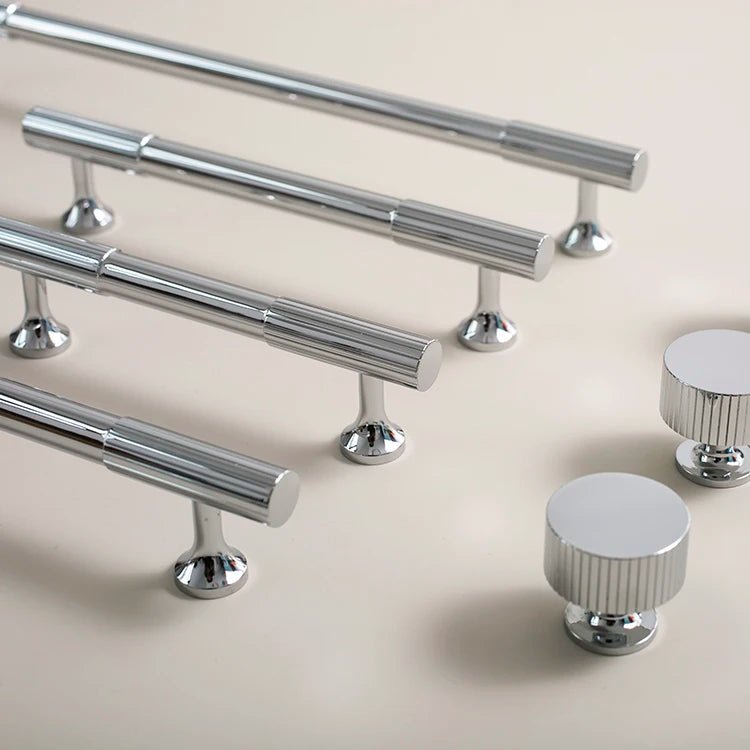 Elegant Modern Chrome T-Bar Pulls – 8.8" Solid Brass Handles for Cabinets