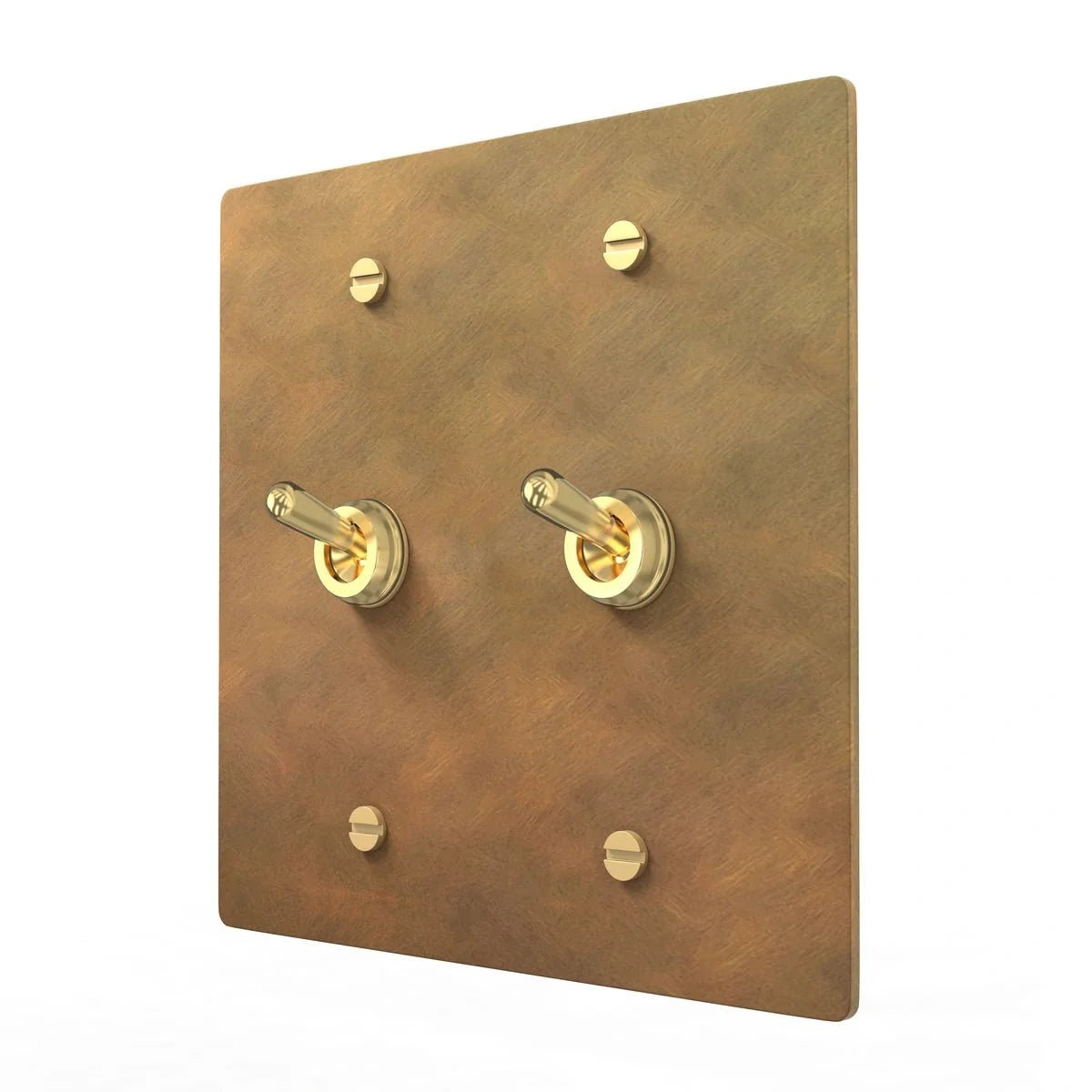 Brass Toggle Control - Vintage Wall Plate
