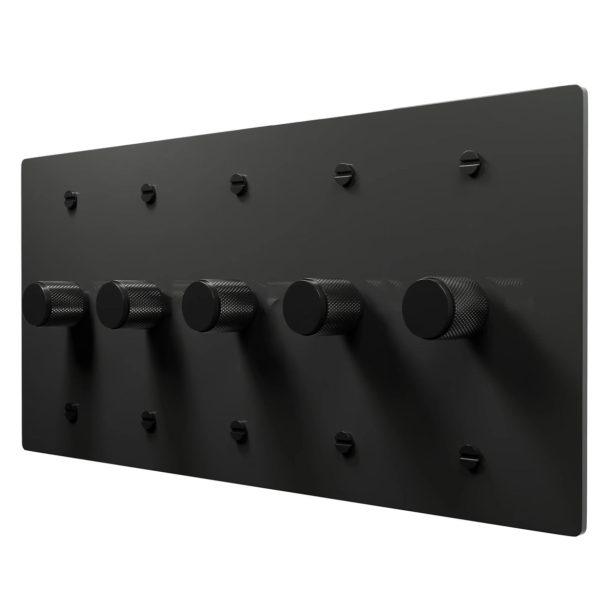 5 gang rotary dimmer switch black knobs and black plate