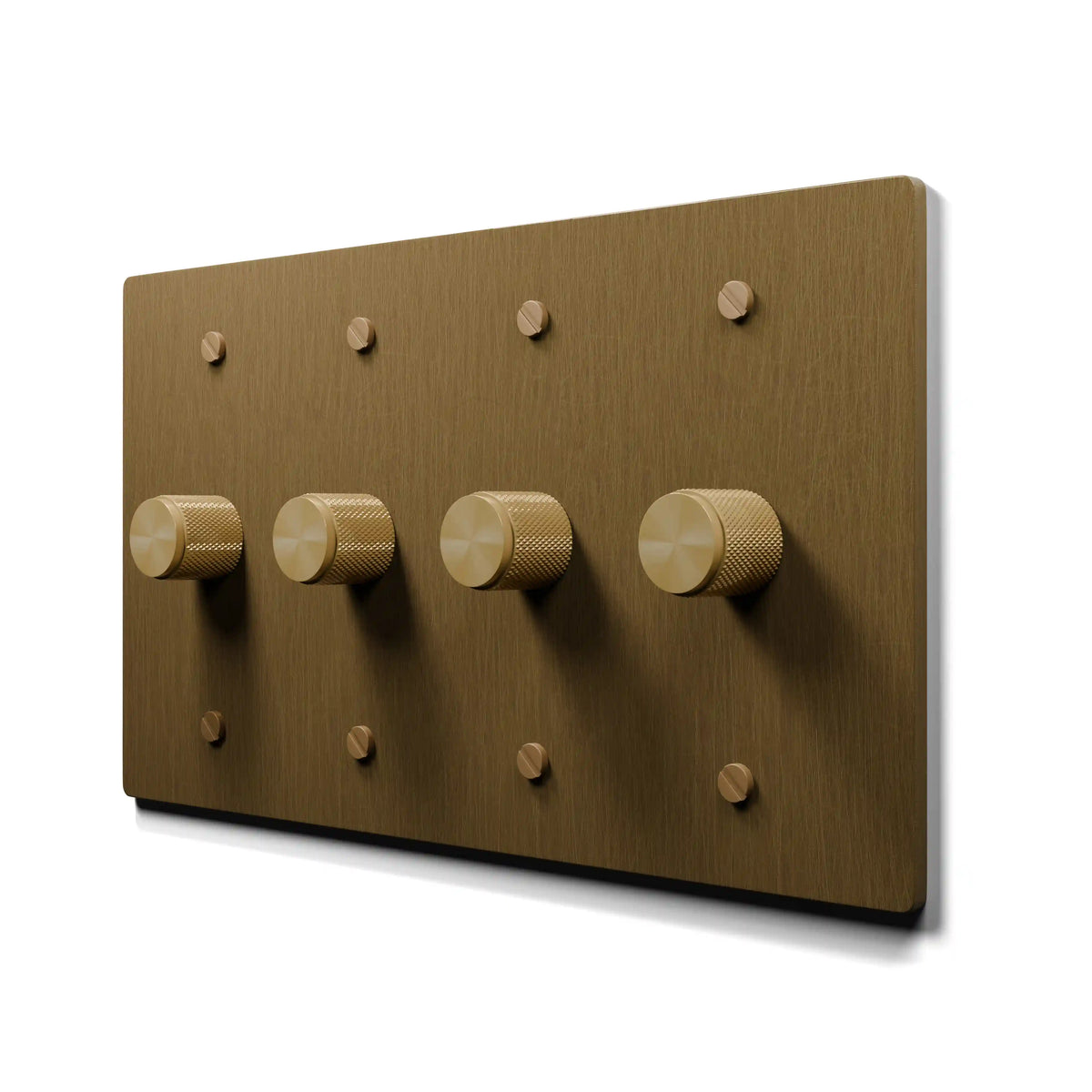 4 gang aged brass dimmer