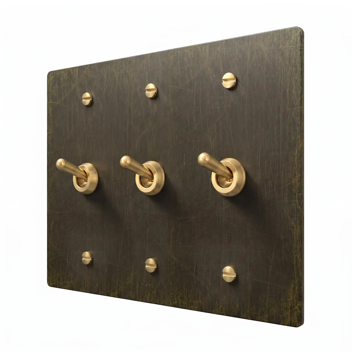 3 gang bronze toggle switch