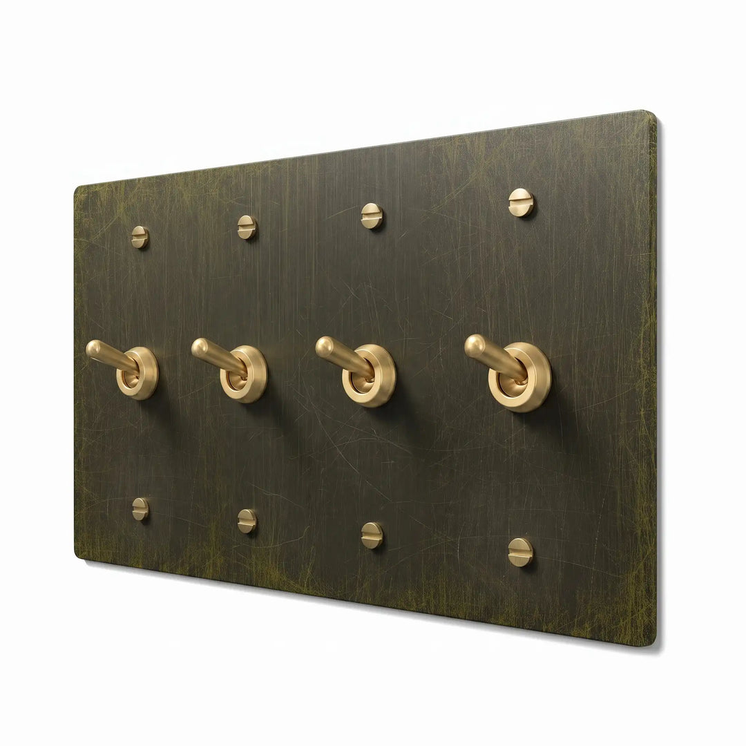 Bronze toggle switch 4 gang retro