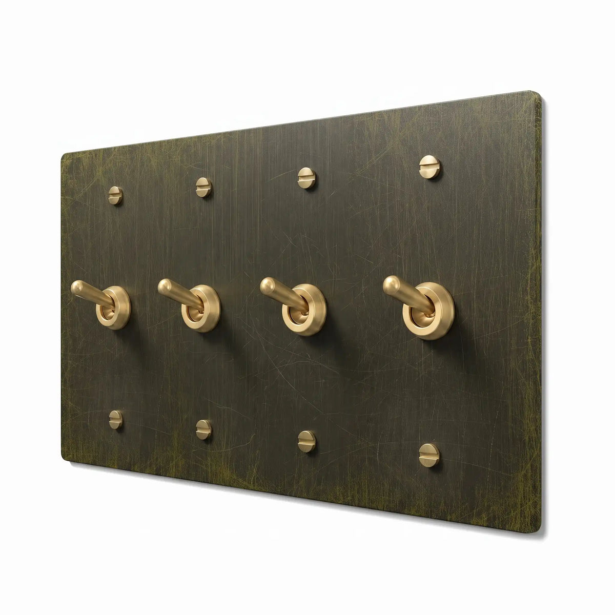 Bronze toggle switch 4 gang retro