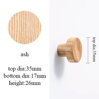 Semicircle Wooden Knobs - Natural Walnut & Ash Drawer Pulls