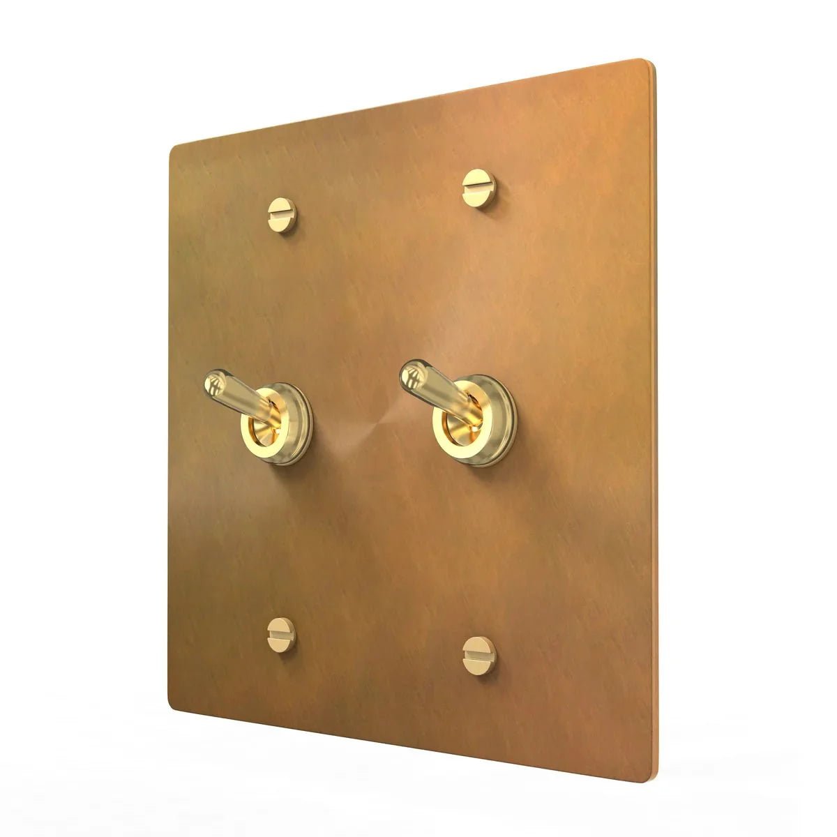 Decorative Toggle Switch - Brass Retro Plate