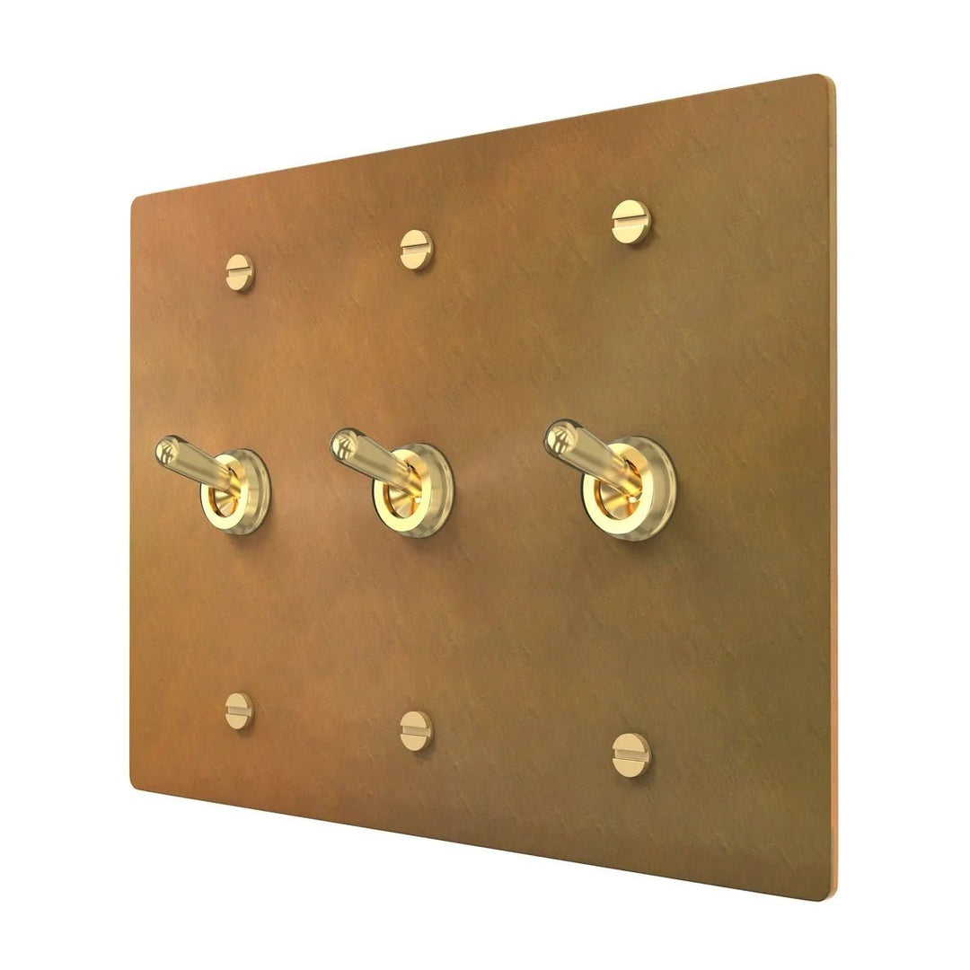 Classic Wall Switch - Brass Toggle Retro Look