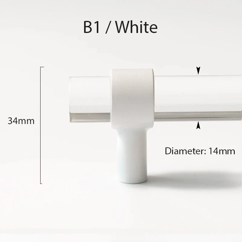 Modern T-Bar Pulls with Acrylic & Brass Handles for Furniture