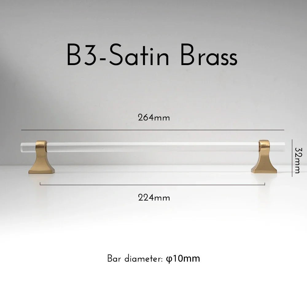 Transparent Drawer Knob - Acrylic Brass Finish