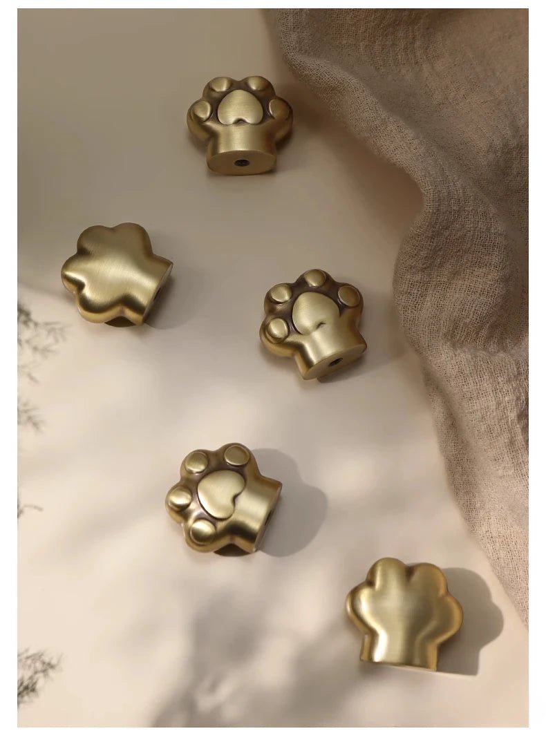 Cat Paw Brass Knob – Whimsical Cabinet Pull