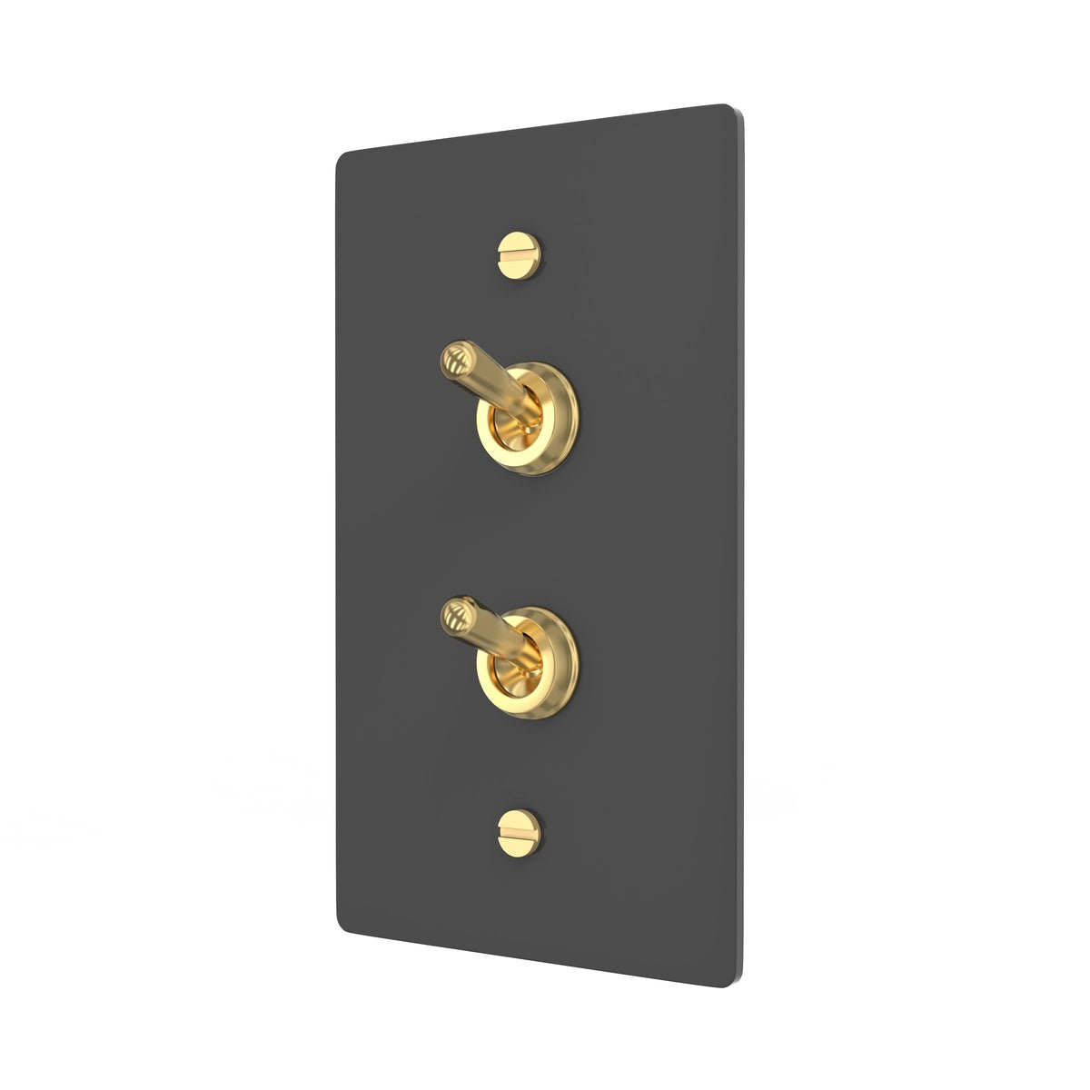 Double Toggle Plate - Retro Brass Switch
