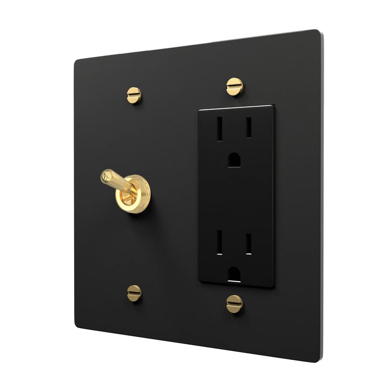Classic Brass Switch Plate - Toggle & Outlet Combo