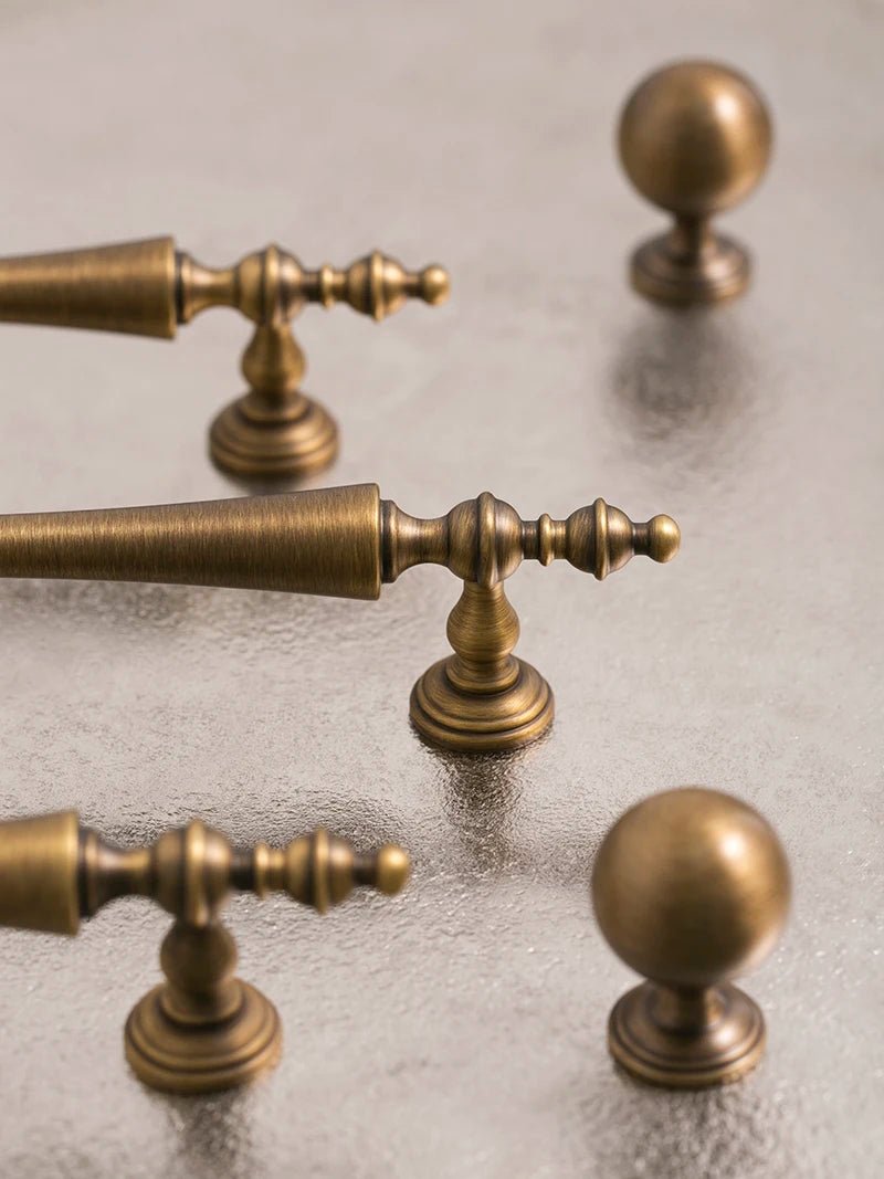 Elegant Antique Brass Handles for Vintage Bronze Cabinet Pulls
