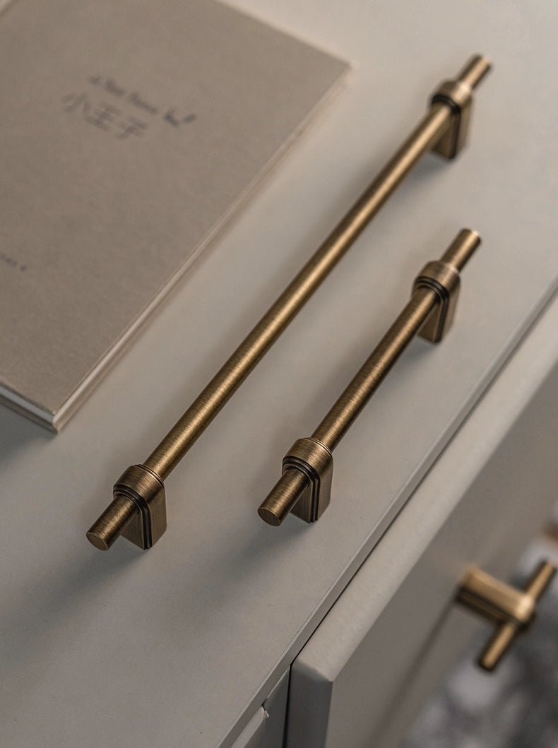 Antique Brass Cabinet Hardware - T-Bar Pulls & Knobs