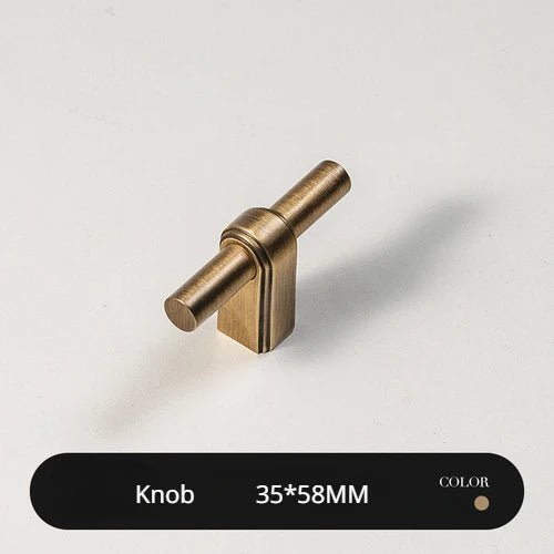 Modern Antique Brass T-Bar Pulls for Cabinets and Drawers