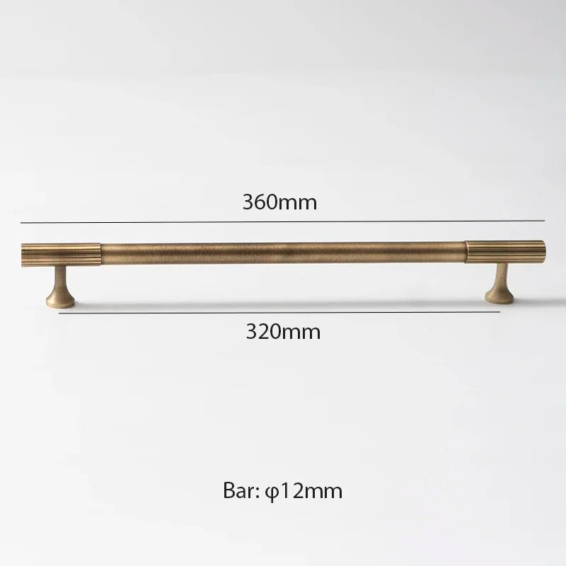 Brass Cabinet Handle with Knurled T-Bar Design