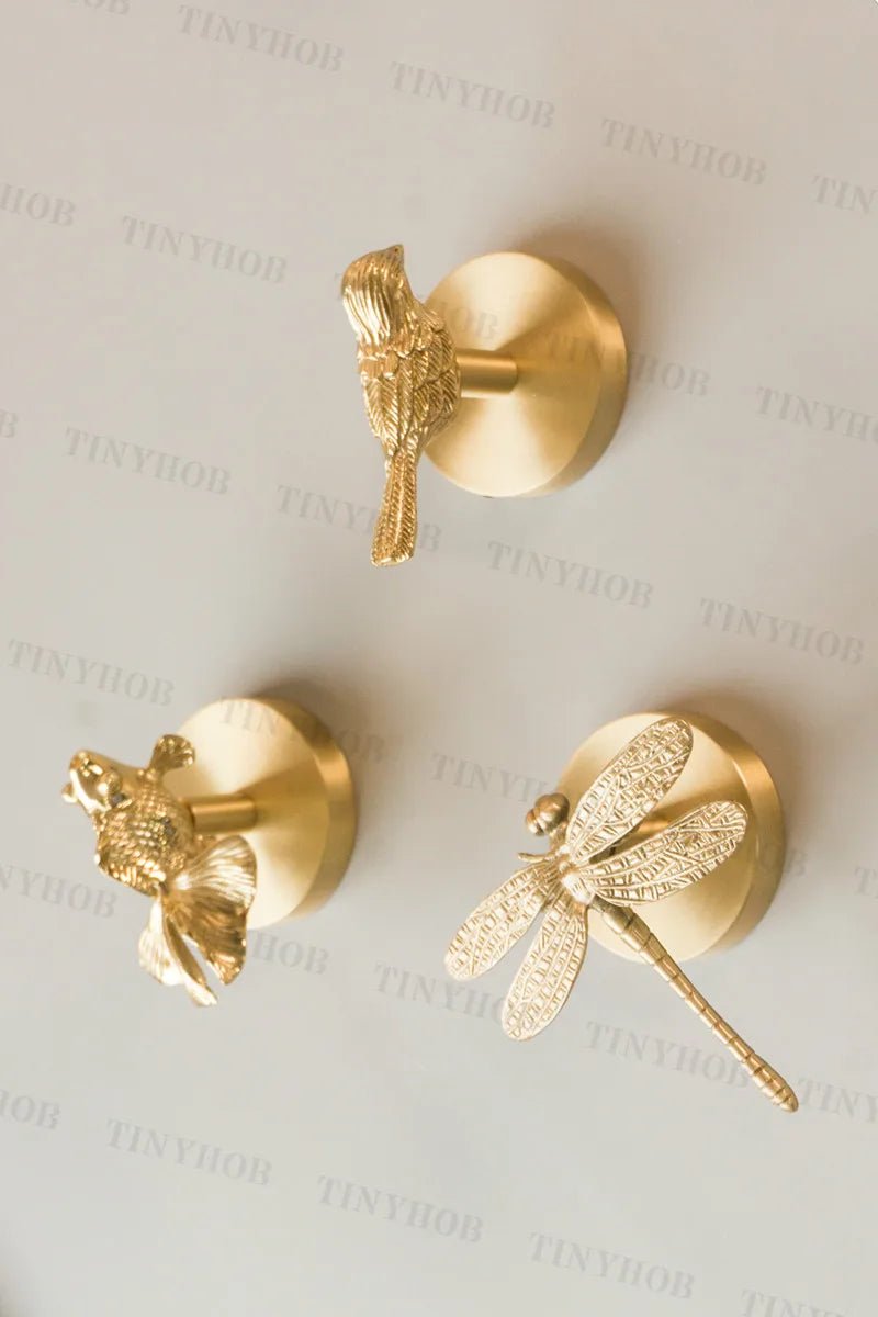 Functional Nordic Brass Wall Hooks – Dragonfly/Bird/Antler Styles for Entryways