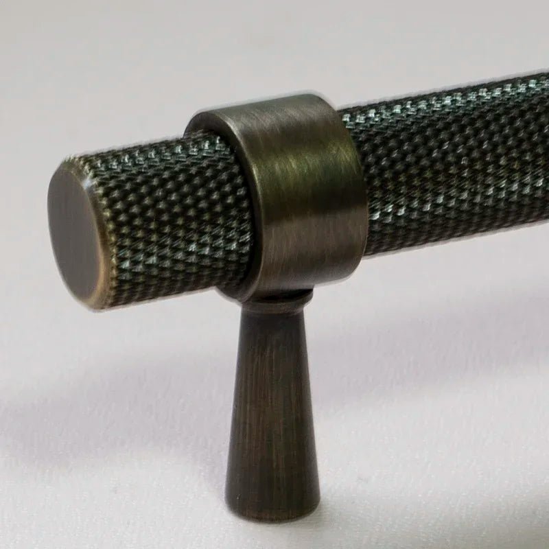 Luxury Black Knurled Brass Pulls for Kitchen and Bedroom Cabinets