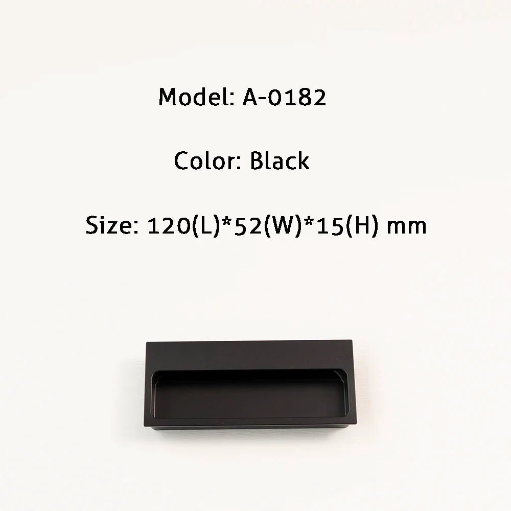 Black Brass Hidden Pull – Modern Cabinet Handle  