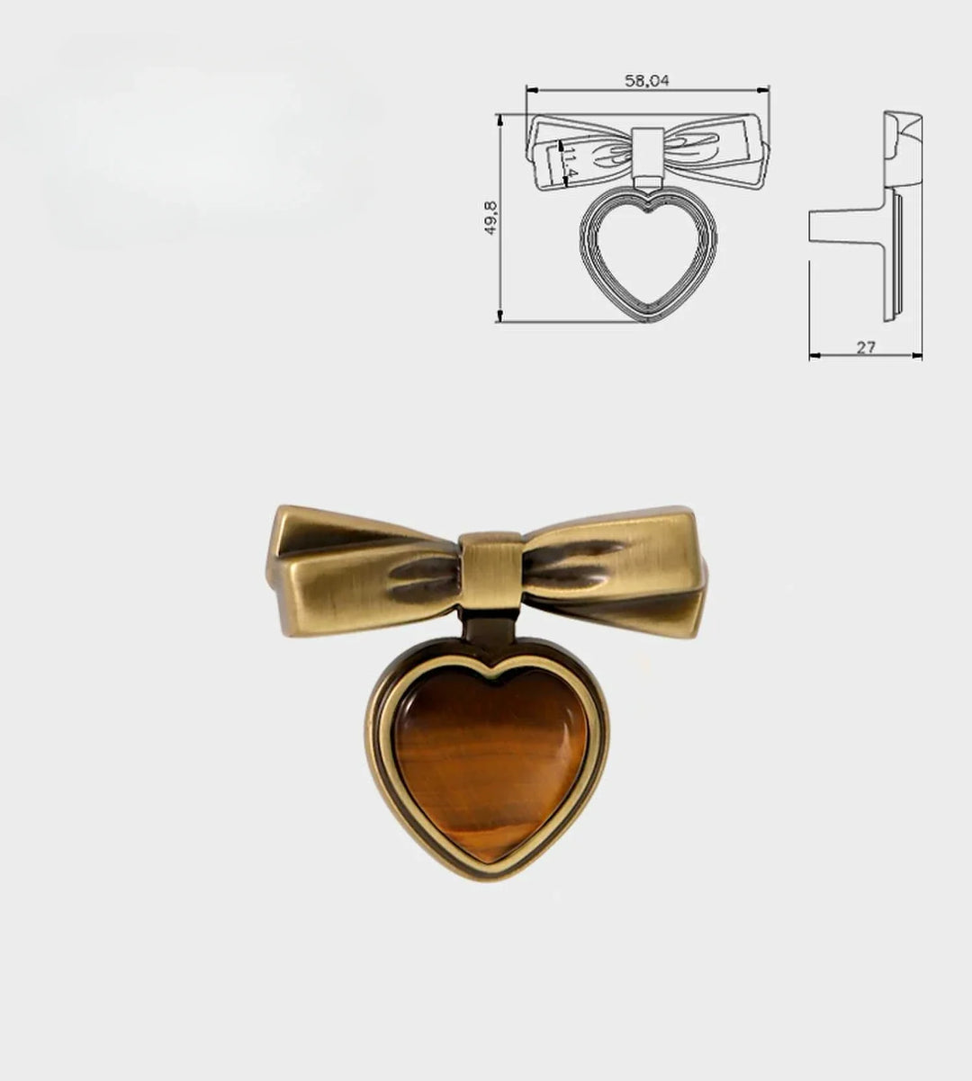 Contemporary Bow Shape Dresser Knobs – Retro Bronze Love Handles for Furniture