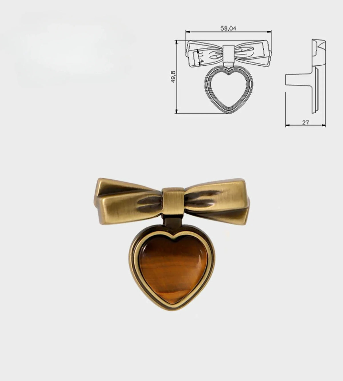 Contemporary Bow Shape Dresser Knobs – Retro Bronze Love Handles for Furniture
