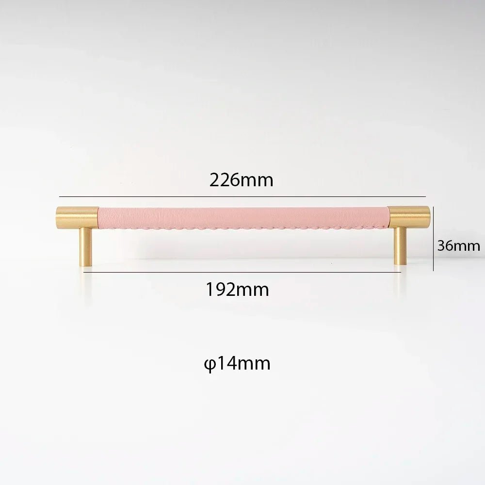 Minimalist Brass Knob – Pink Leather Touch  