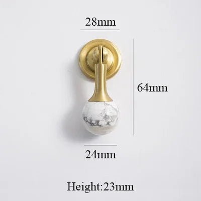 Brass Drawer Handle - Pink Crystal Accent  