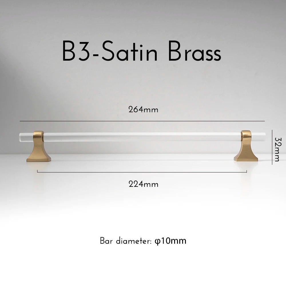 Modern Acrylic Knob - Brass Cabinet Hardware