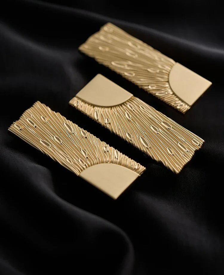 Art Deco Style Handle - Satin Brass Cabinet Pull