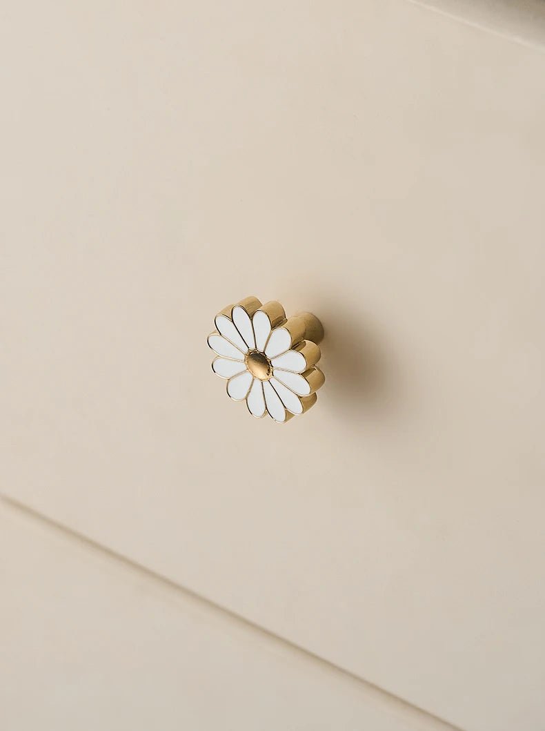 Brass Cabinet Knob - Flower Shaped Pull
