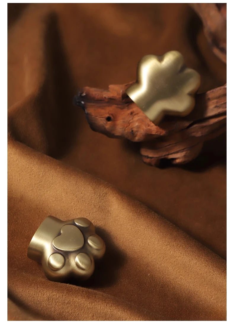 Whimsical Brass Drawer Knob – Cat Paw Design