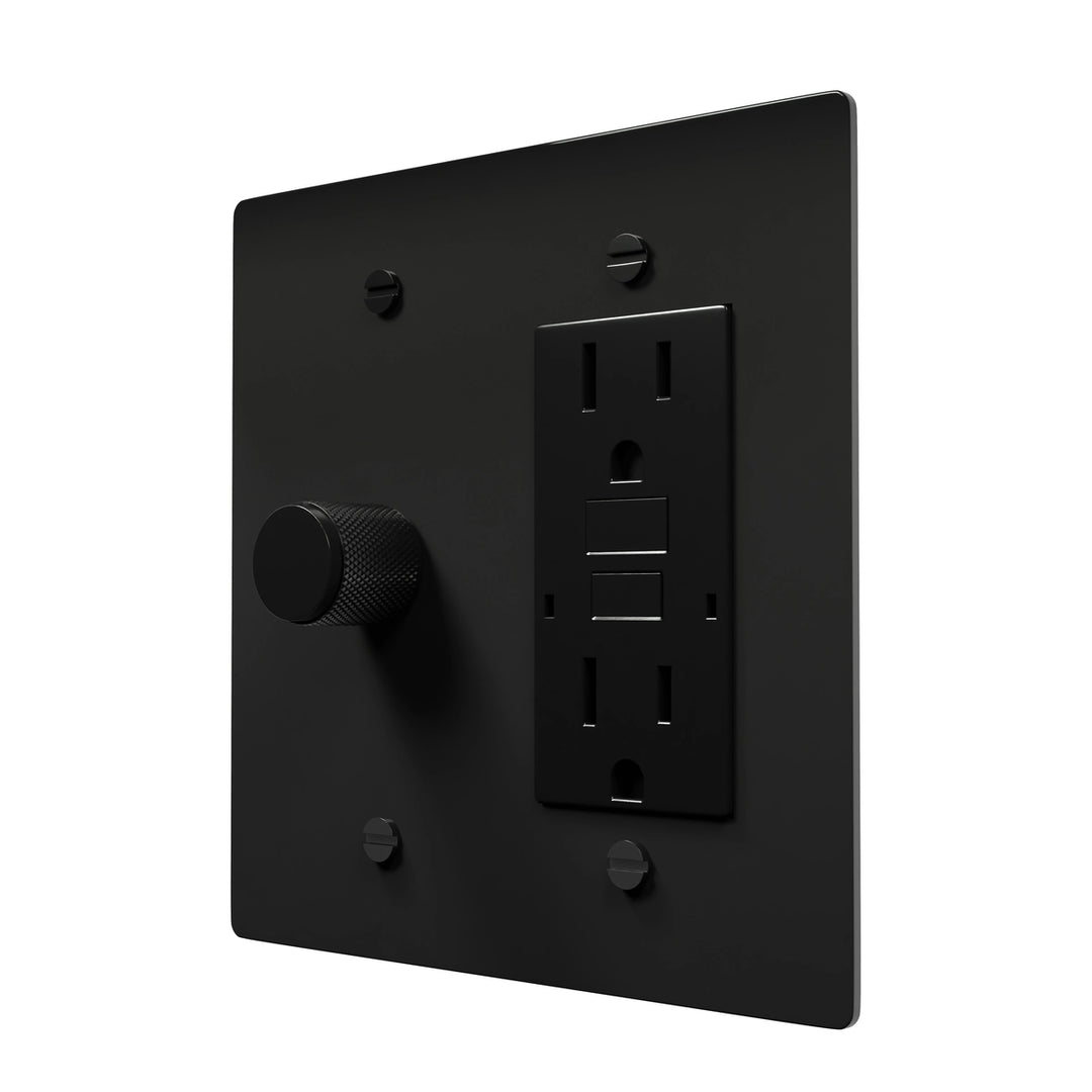 Brass Outlet Faceplate with Dimmer Control