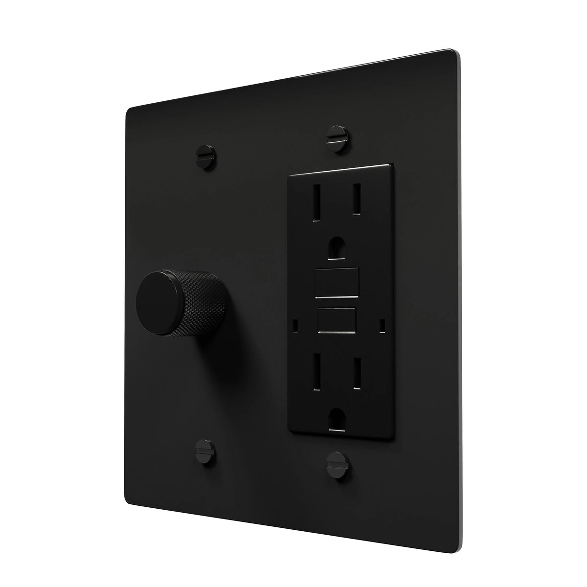 Brass Outlet Faceplate with Dimmer Control