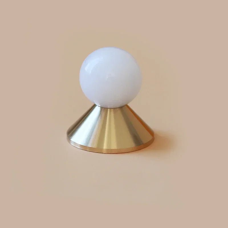 Pink Stone Dresser Knob – Brass Cabinet Handle  