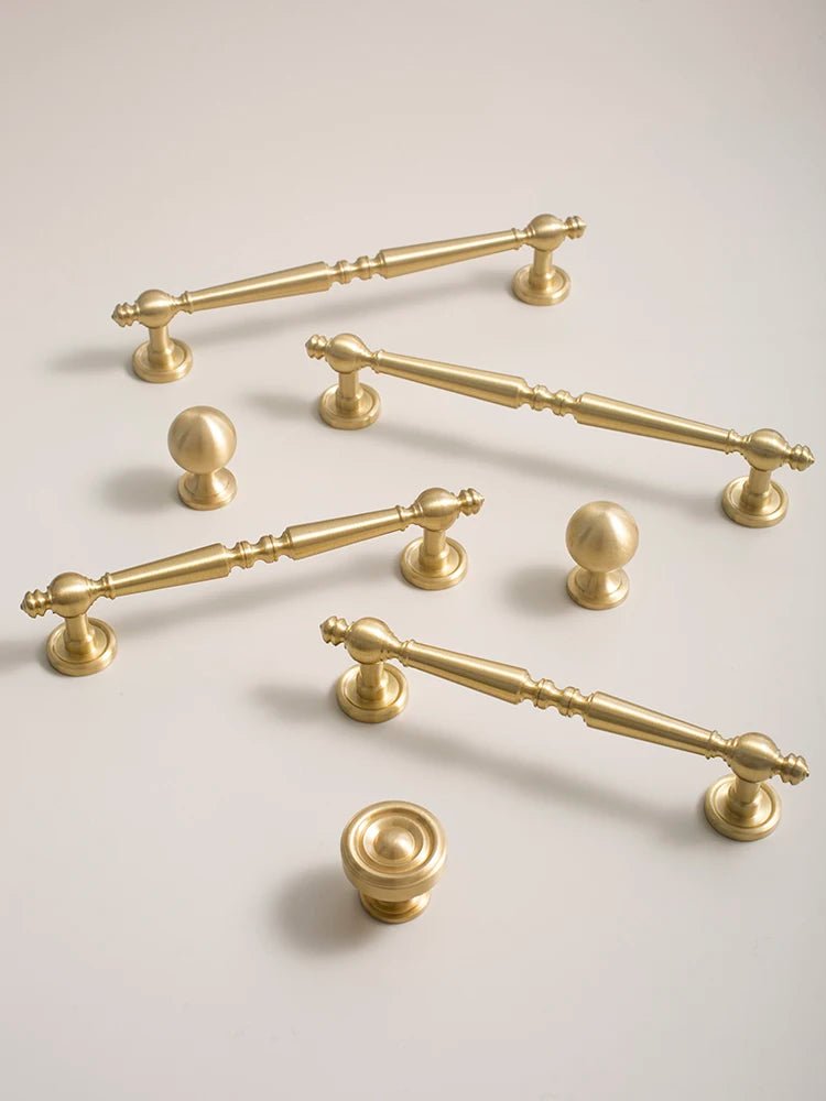 European Style Brass Drawer Knob – Vertical Lines T-Bar Pull