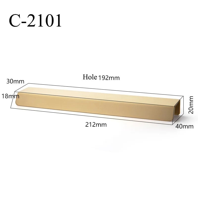 Durable Brass Hidden Handle – Invisible Pull for Kitchen Cabinet Design