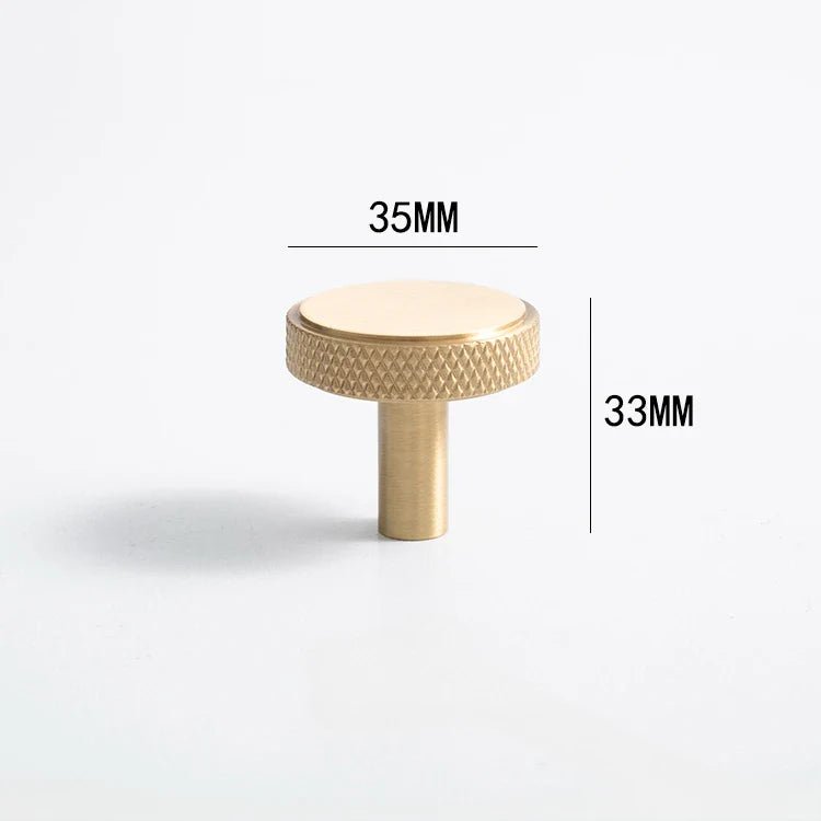 Knurled Brass Kitchen Pull Handles for Modern Cabinet Design