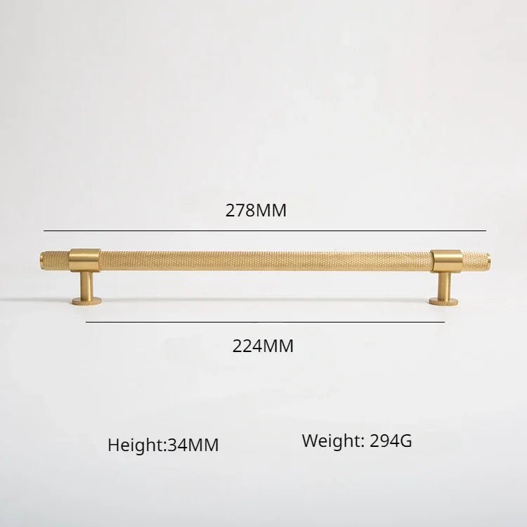 Elegant Brass Knurled Kitchen Pull for Modern Cabinet Handles