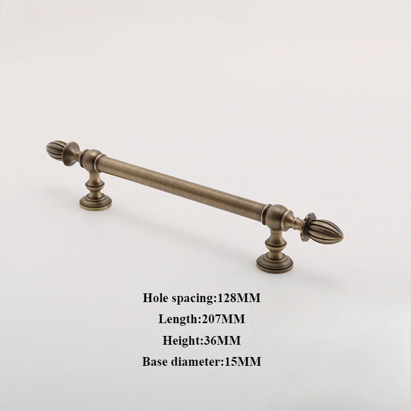 Brass T-Bar Pull - Lotus Design Gold Finish
