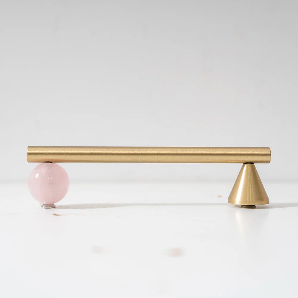 Decorative Crystal Knob - Brass Cabinet Handle