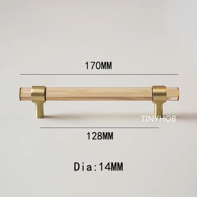 Brass Cabinet Pull - Champagne Crystal Design